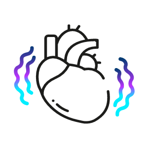 corazón con un latido irregular