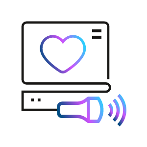 icono que representa un ecocardiograma