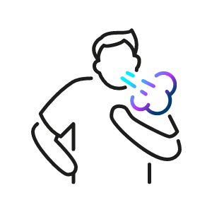 un hombre que está corriendo y tiene dificultad para respirar